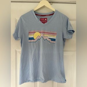 Canada weather gear Authentic Heritage Sportswear T Shirt Blue Mountain-Scape L